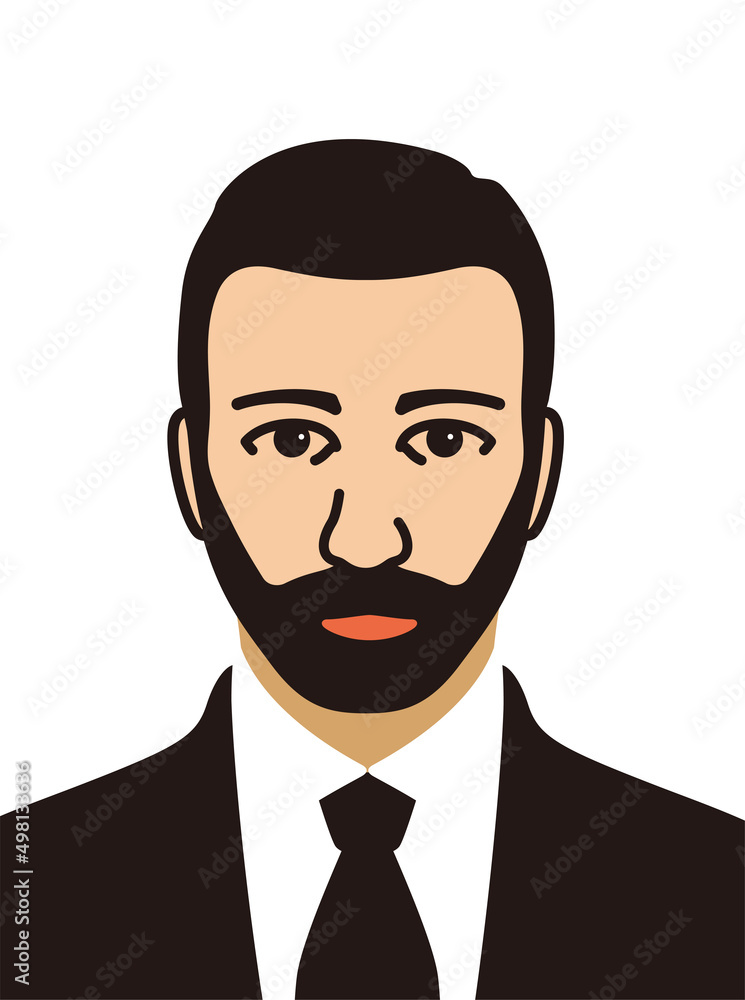 Businessman ID photo, vector illustration
