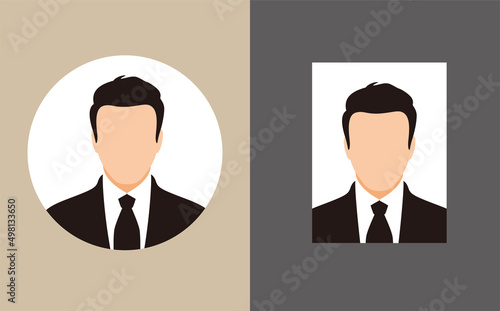 Businessman ID photo, vector illustration