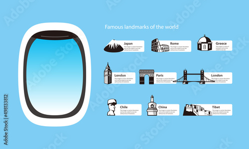 Travel concept, landmarks of the world, vector illustration