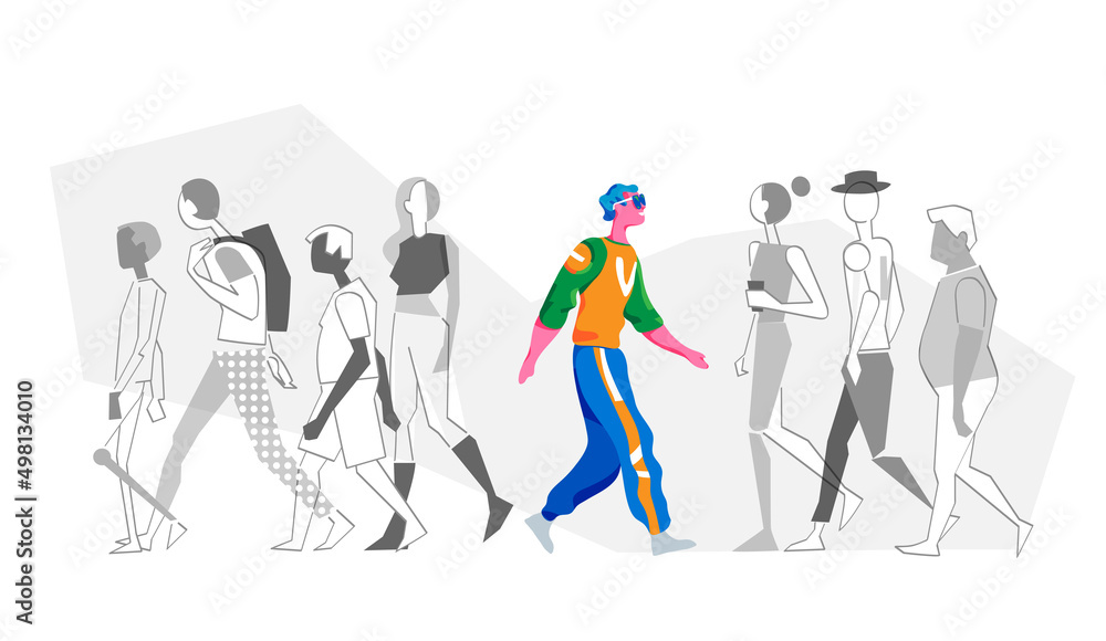 Gruppo di persone che camminano Gruppo di persone che camminano