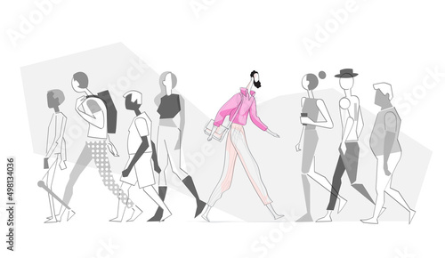 Gruppo di persone che camminano