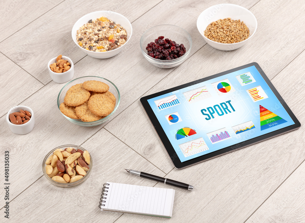 Organic food and tablet pc Organic food and tablet pc