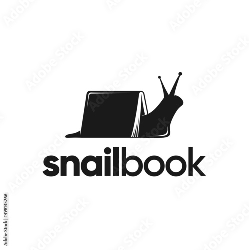 snail book silhouette logo inspiration