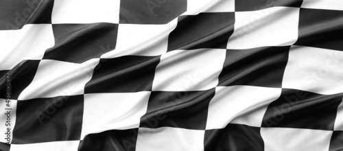 Checkered black and white racing flag © Stillfx