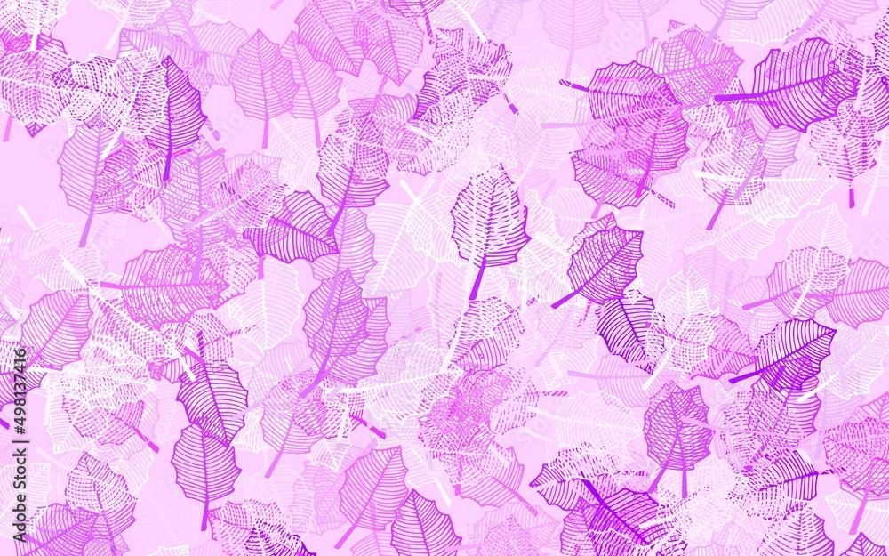 Light Purple vector elegant wallpaper with leaves.