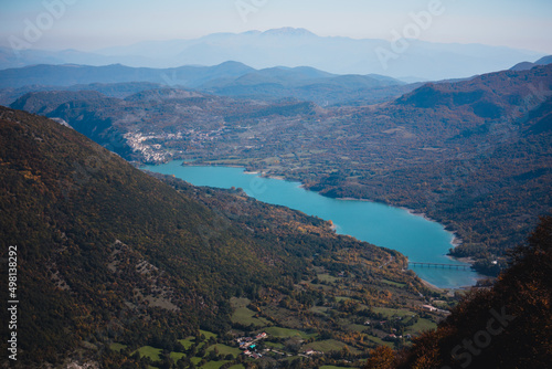 lago di Barrea, in Abruzzo, visto dall'alto photo