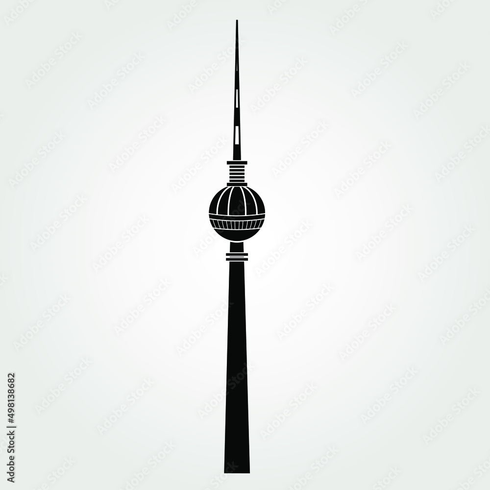 Berlin Television Tower icon. Fernsehturm Berlin. . Vector illustration - obrazy, fototapety, plakaty 