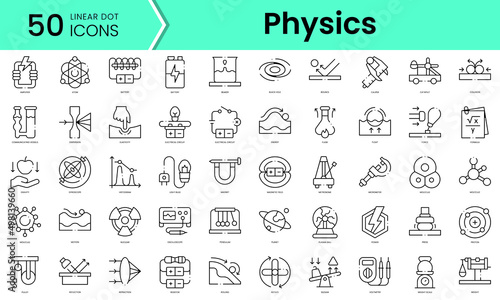Slika na platnu Set of physics icons