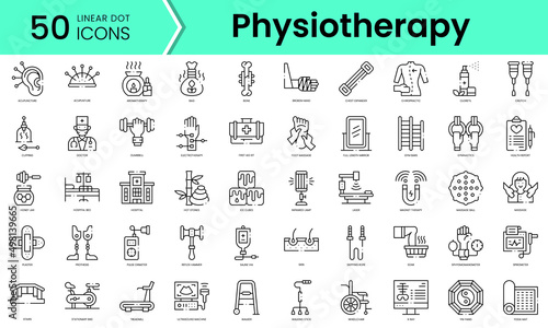 Set of physiotherapy icons. Line art style icons bundle. vector illustration photo