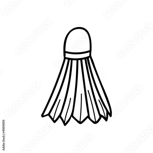 Doodle badminton shuttlecock icon in vector. Hand drawn badminton shuttlecock icon in vector. Badminton shuttlecock doodle illustration