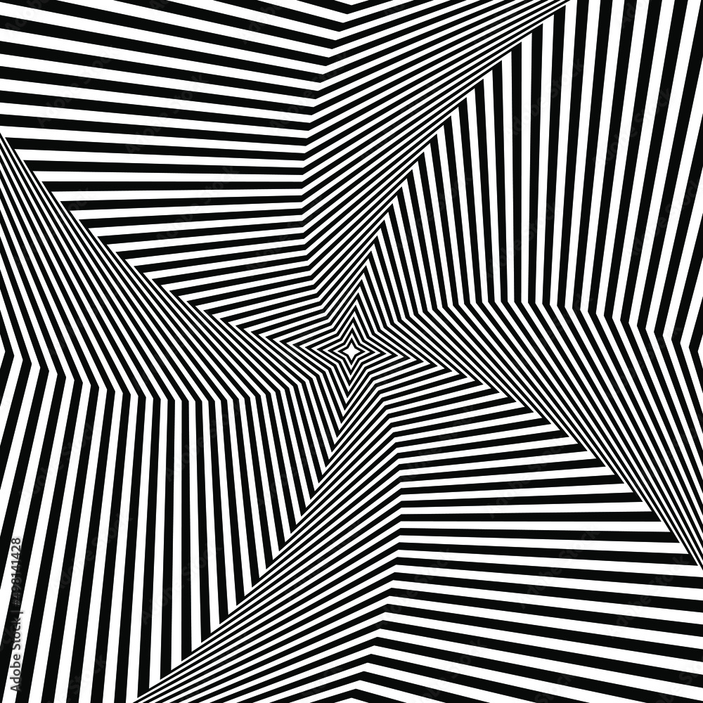 Radial lines in circle form. Op art. Optical illusion. Trendy design element for frame, logo, tattoo, sign, symbol, web, prints, posters, template, pattern and abstract background Radial lines in circle form. Op art. Optical illusion. Trendy design element for frame, logo, tattoo, sign, symbol, web, prints, posters, template, pattern and abstract background