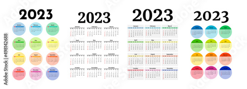 Calendar for 2023 isolated on a white background photo