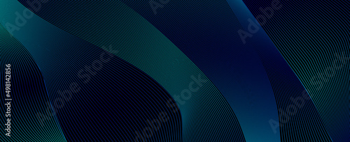 Luxury abstract background with blue ripples 
diagonal line pattern in dark color. Vector horizontal template for business banner, premium invitation, voucher, gift certificate.