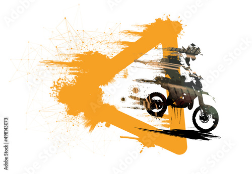 Sport background with active young man for internet banners, social media banners, headers of websites, vector illustration 