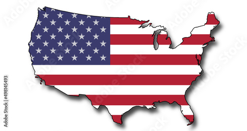 Flaga Stanów Zjednoczonych. Kontuar państwa.