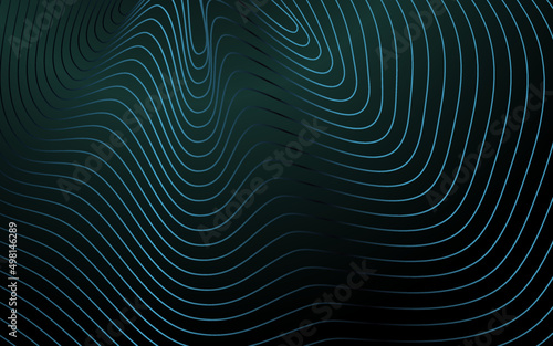 Blue ripples on the abstract background illustration surface. Vector explosion lines equalizer pattern circle shape isolated on black background concept of music  technology  science  digital