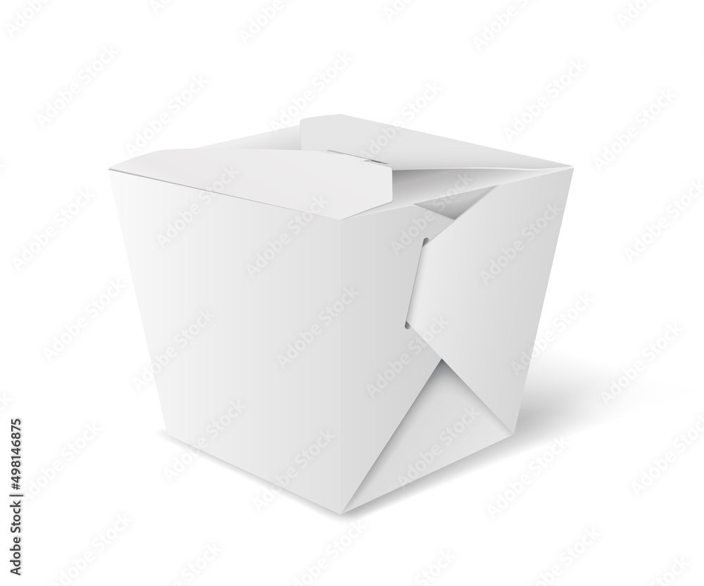 Chinese food box. Realistic takeaway food package template for chinese noodle and asian fast food Chinese food box. Realistic takeaway food package template for chinese noodle and asian fast food