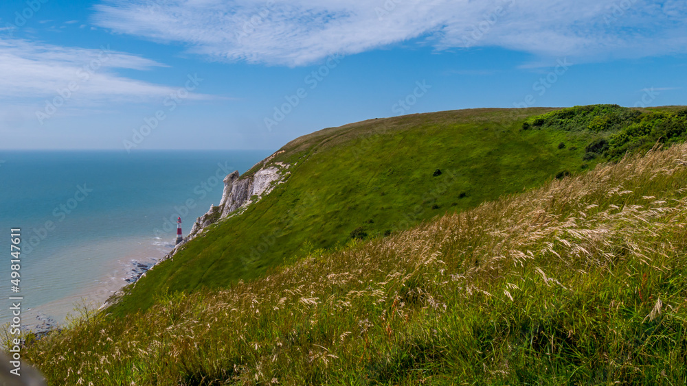 Leutturm in Kreidefelsen Südengland - Steilküste am Meer Leutturm in Kreidefelsen Südengland - Steilküste am Meer