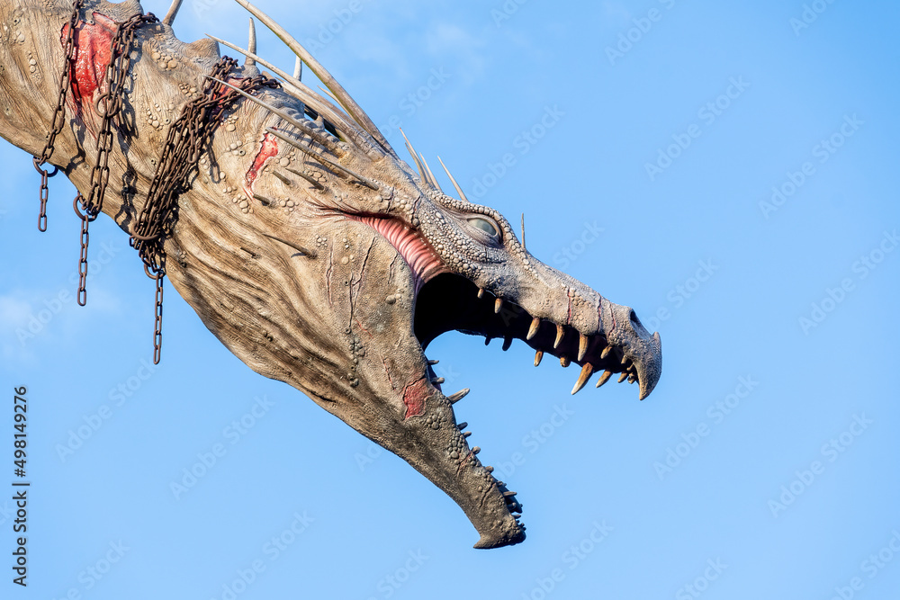 Fototapeta premium The dragon at Gringott Bank at Universal Studios