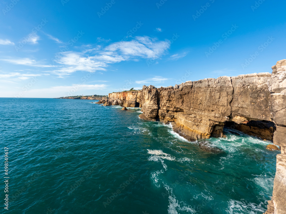 Boca do Inferno chasm located in the seaside cliffs close to the Portuguese city of Cascais, in the District of Lisbon, Portugal Boca do Inferno chasm located in the seaside cliffs close to the Portuguese city of Cascais, in the District of Lisbon, Portugal