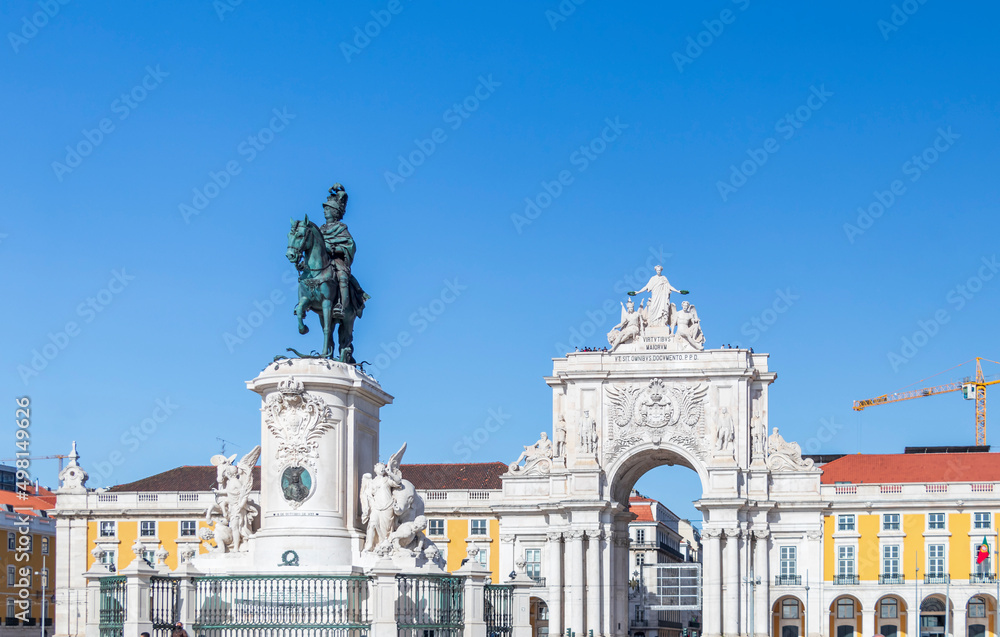 Praca do Comercio harbour-facing plaza in Portugal's capital, Lisbon, and is one of the largest in Portugal