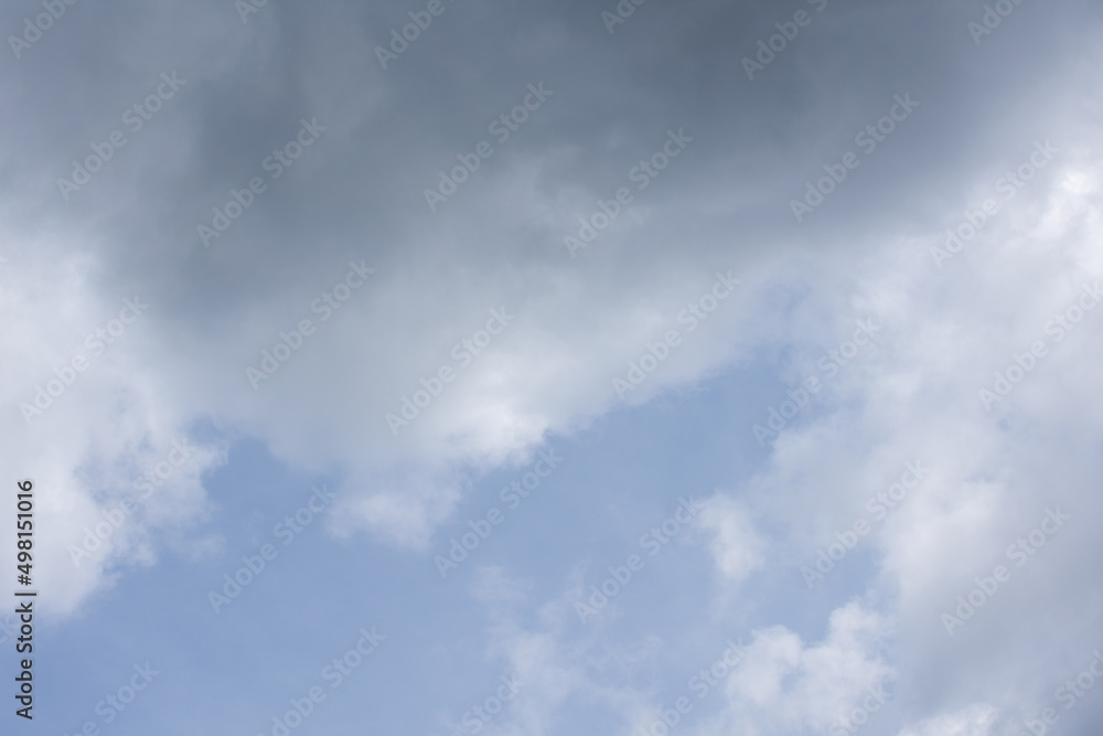 Obraz premium blue sky with white and gray clouds