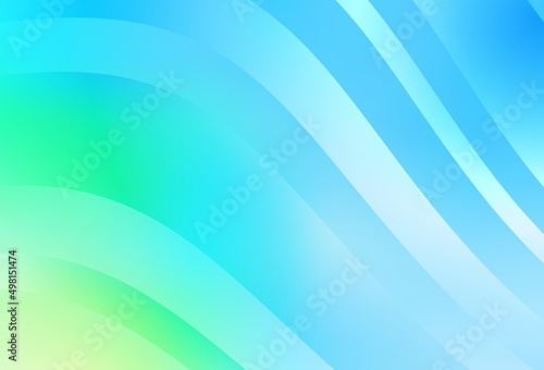 Light Blue  Green vector backdrop with curved lines.