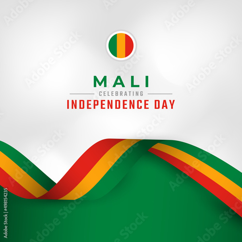 Happy Mali Independence Day September 22th Celebration Vector Design Illustration. Template for Poster, Banner, Advertising, Greeting Card or Print Design Element