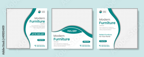 Minimalist modern furniture social media post templates