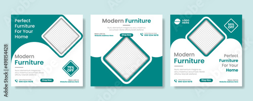 Modern furniture social media and Instagram post template