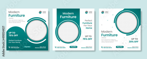 Modern furniture social media and Instagram post template