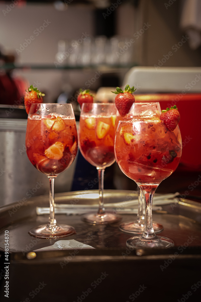 glass of strawberry drink glass of strawberry drink