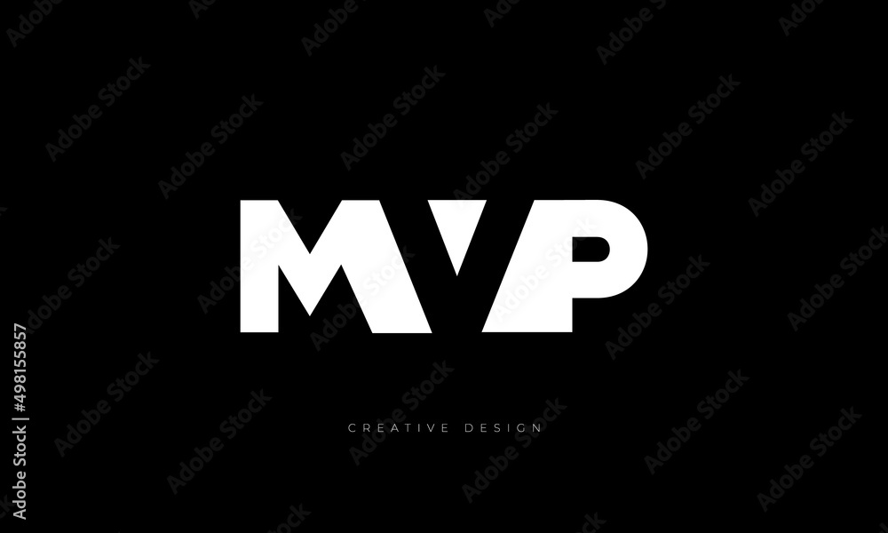 letter branding design MVP negative sapce logo