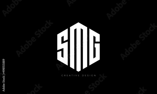 Letter design SMG hexagon shape logo photo