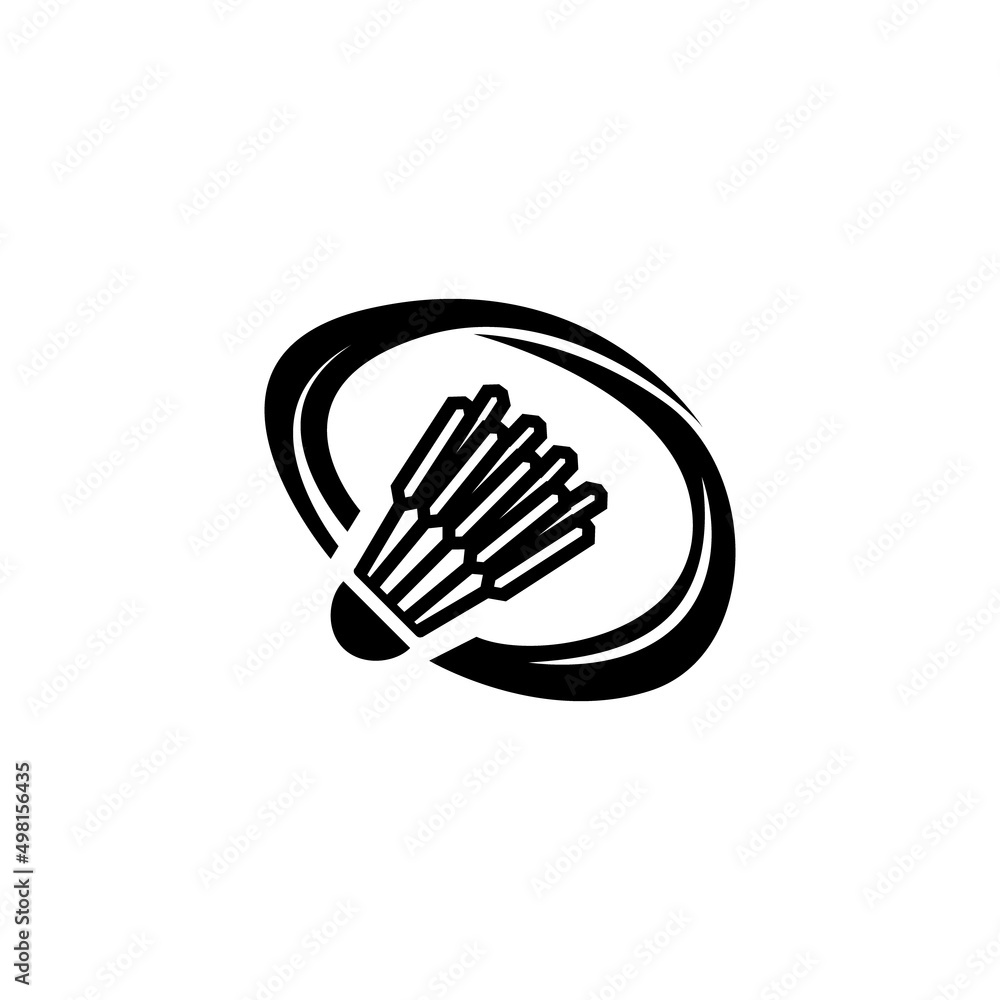 Black badminton logogram template design
