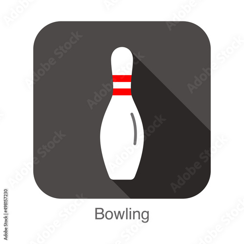 Simple bowling ball flat icon design, vector illustration