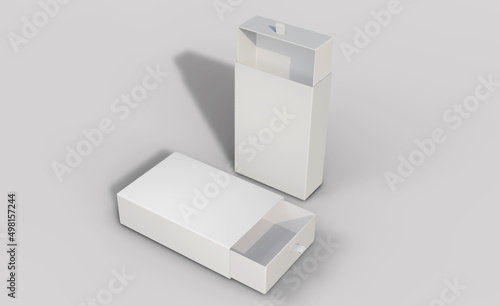 3d rendering isometric box mockup design