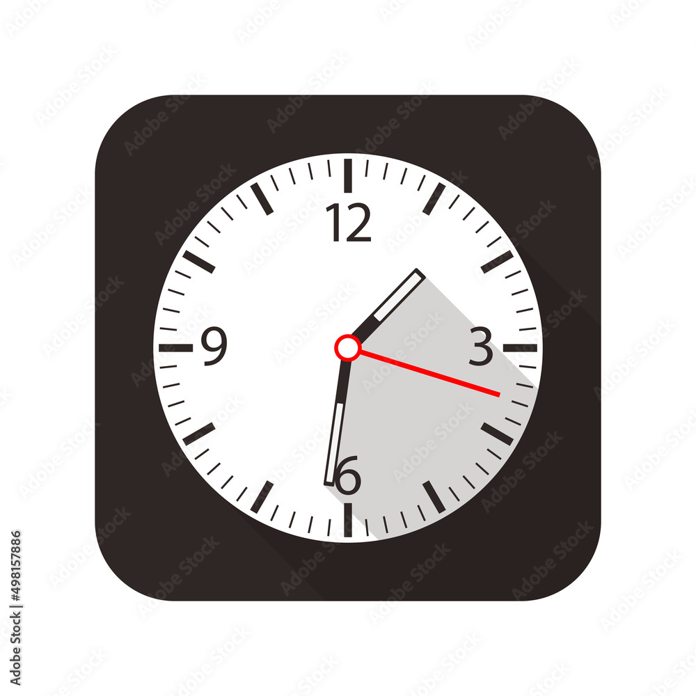 Clock flat fashion icon design, watch icon, vector Clock flat fashion icon design, watch icon, vector