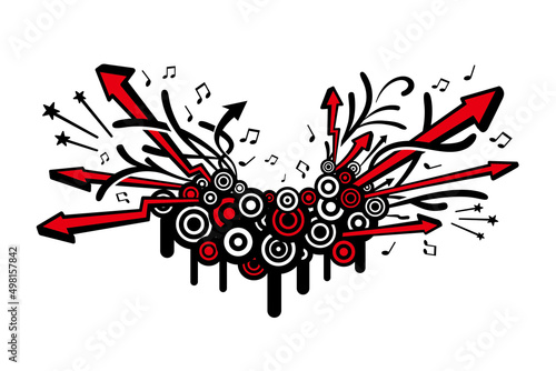 music grunge graffiti music pattern, Rock and Roll, vector
