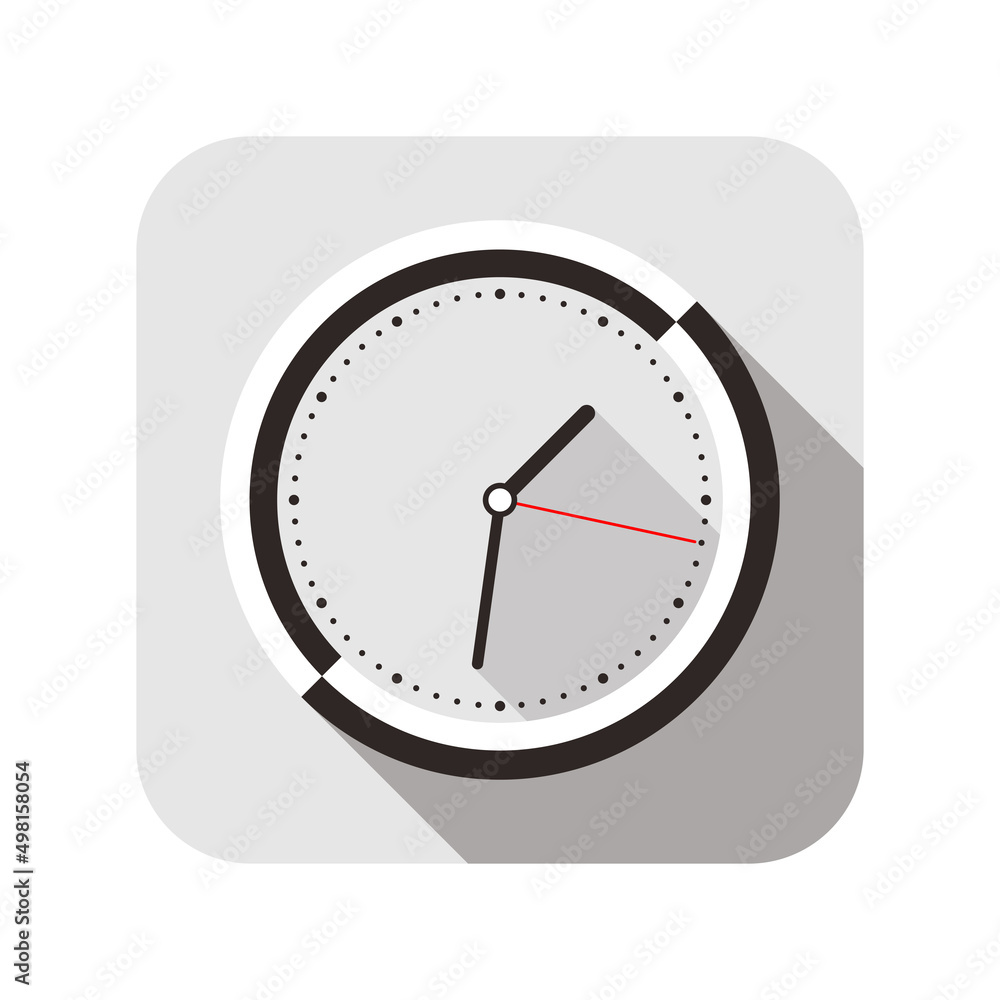 Clock flat fashion icon design, watch icon, vector Clock flat fashion icon design, watch icon, vector