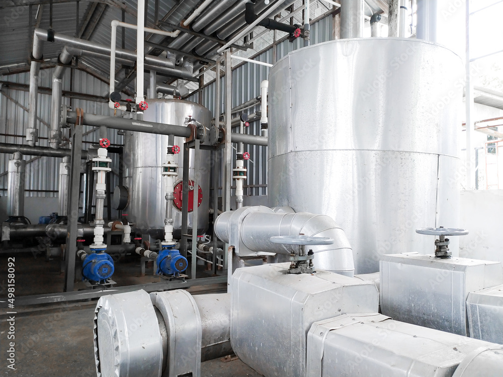 Industrial power plant, water chiller on pipe line industry. Industrial power plant, water chiller on pipe line industry.