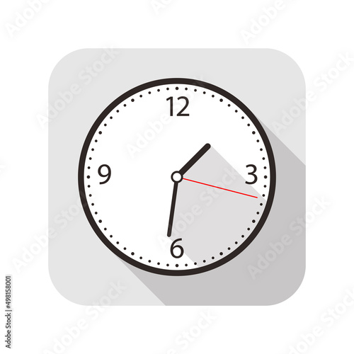 Clock flat fashion icon design, watch icon, vector