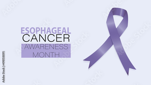 Awareness month Esophageal cancer Poster Design Realistic ribbon Vector illustration