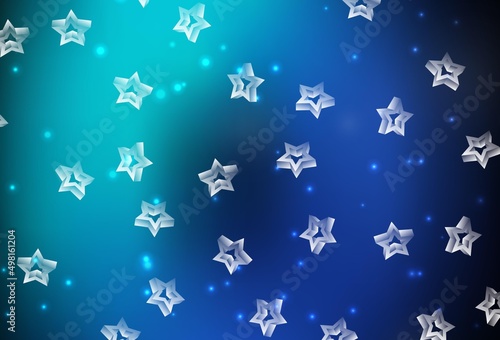 Dark Blue, Green vector layout with bright stars. © smaria2015