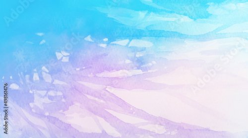 夏の木陰と木洩れ日のイラスト　水色 紫 © gelatin