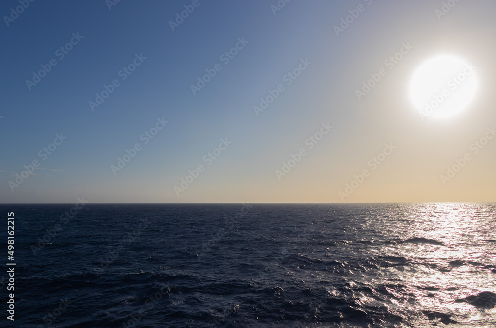 Caribbean sun and the ocean