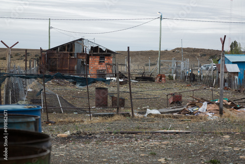 Views of small town Esperanza in Santa Cruz province in Argentina photo