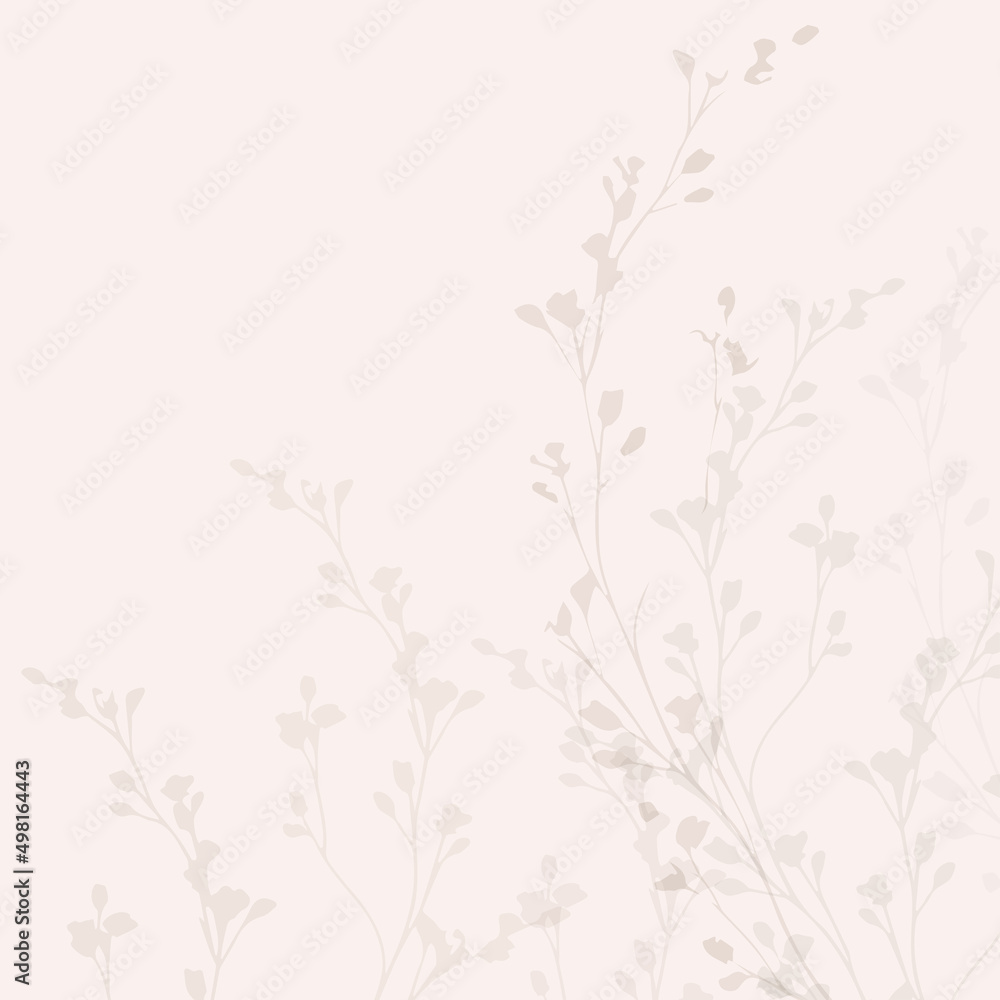 Delicate vector pattern wild flowers botanical background