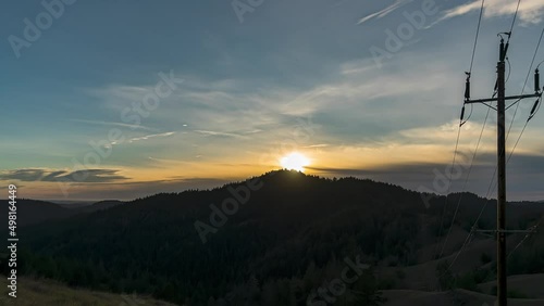 Willits, California Beautiful Sunset Timelapse off Highway 20