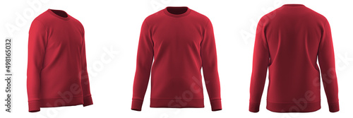Obraz na plátně Crewneck Sweatshirt, 3D multiple D renders, isolated on white background